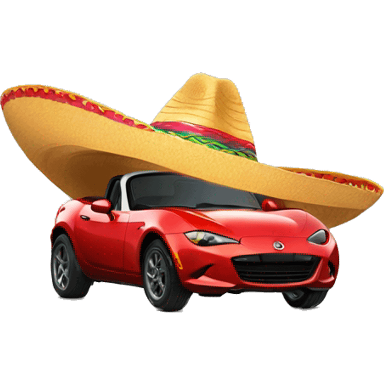 Miata doing something funny with a sombrero  emoji