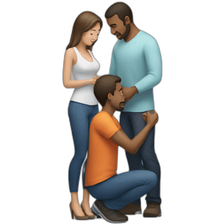 Man kneeling in front of woman emoji