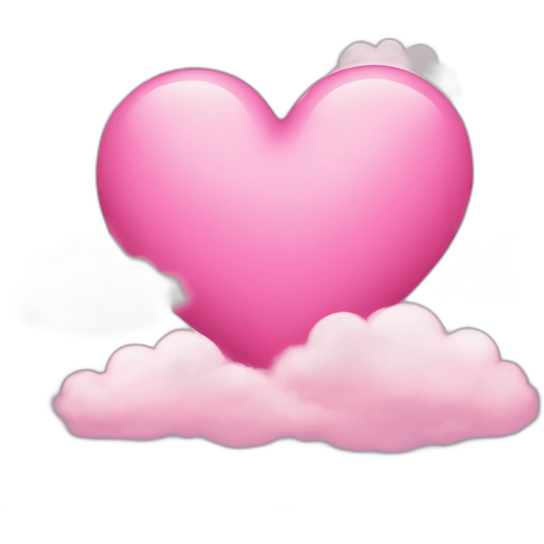 Pink heart with dreamy clouds emoji