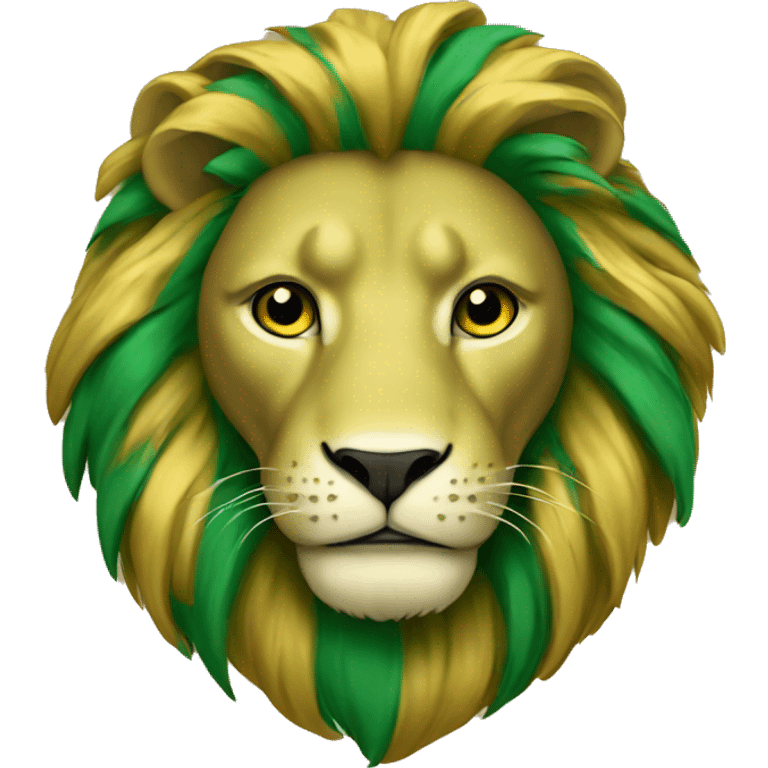 green and gold lion emoji