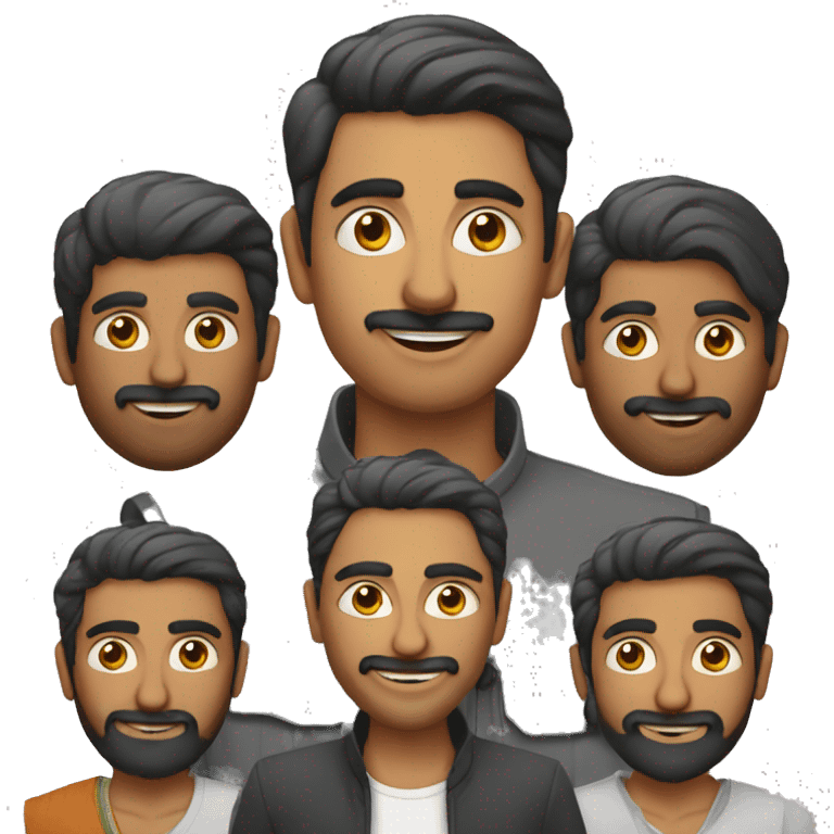 Panjabi Men next to Tamil Men  emoji