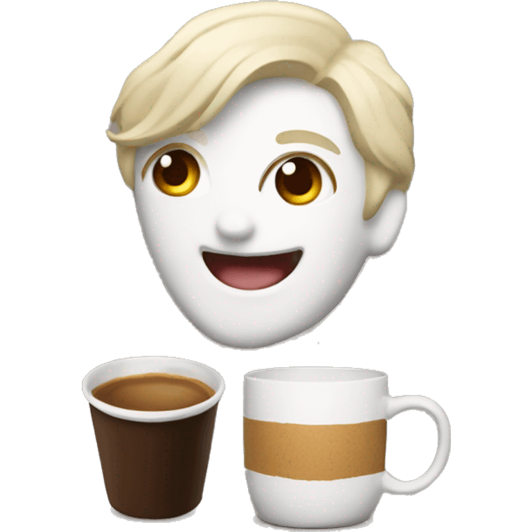 Chat qui boit du café emoji