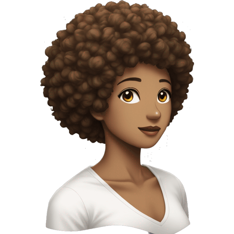 coupe cheveux afro High contrast anime  emoji