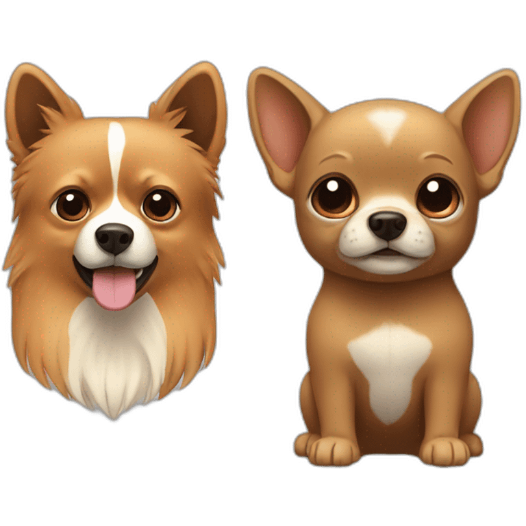 A Brown Bear and a Chihuahua emoji