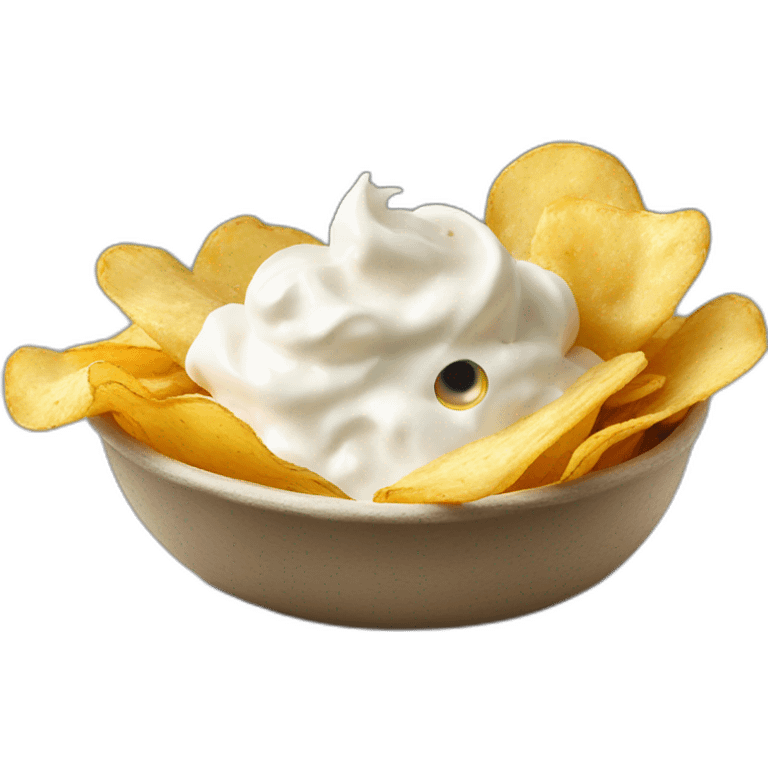 Potato chips with sour cream emoji