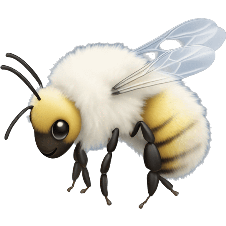 White fluffy bee emoji