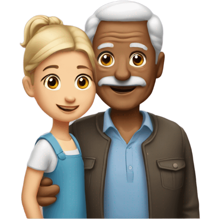 A grandfather with his daughter  emoji