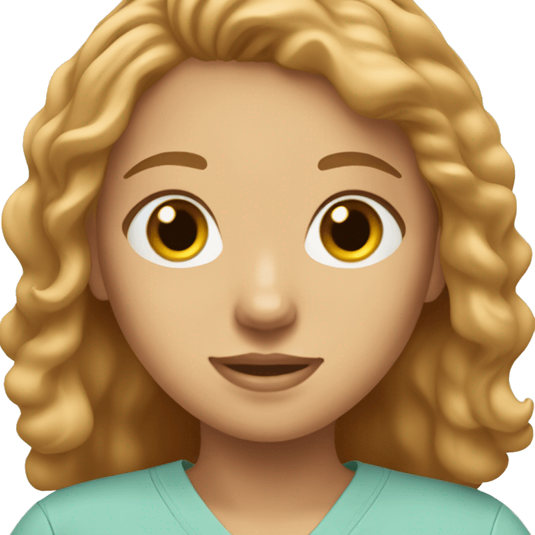 Girl with strawberry blonde & brown eyes in scrubs  emoji