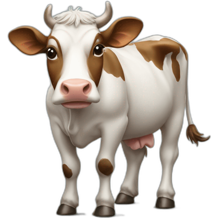 Cow standing on a cow  emoji