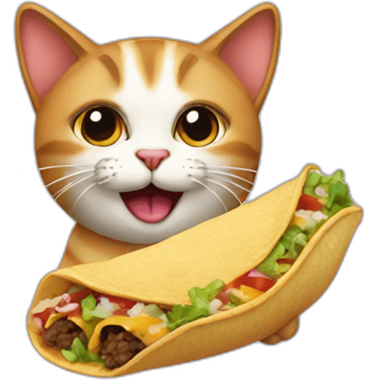 Cat Eating a taco emoji