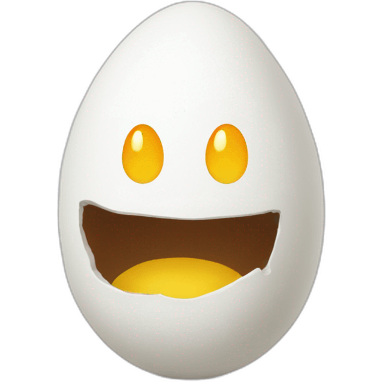 A white egg with mad face emoji