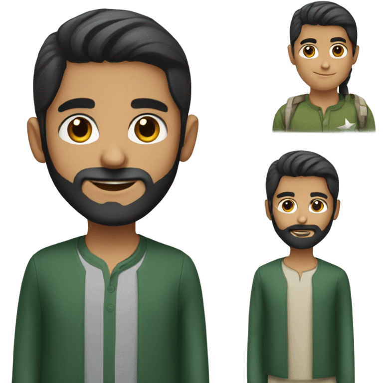 Pakistani couple boy has a beard  emoji