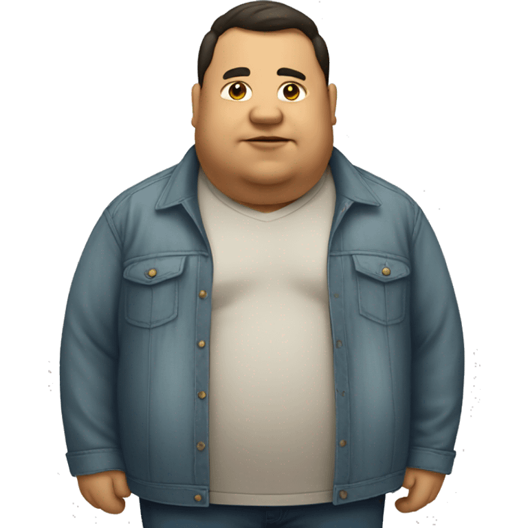 Fat man with overshirt profile picture emoji