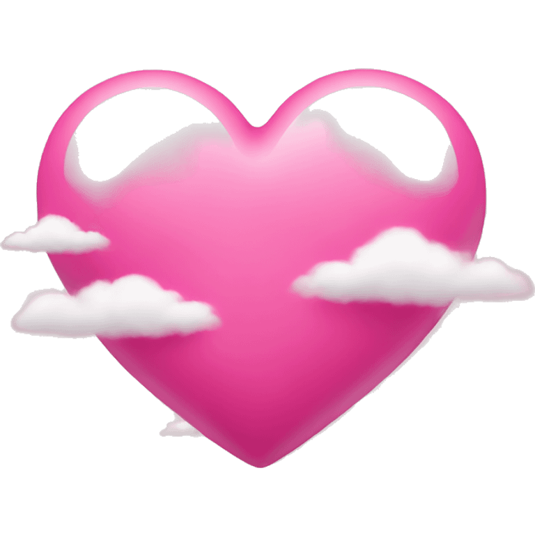 Pink heart with clouds emoji