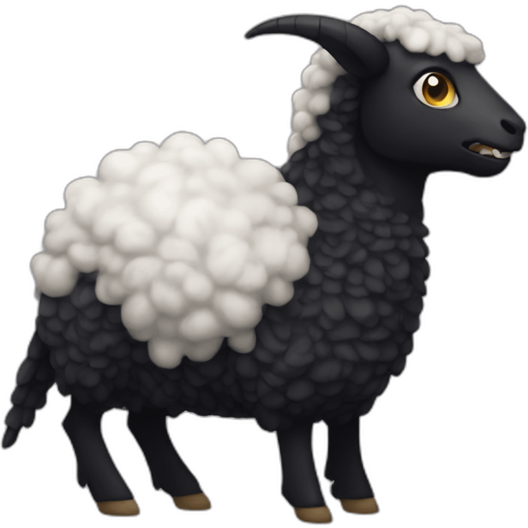 Dark dragon slip in a sheep emoji