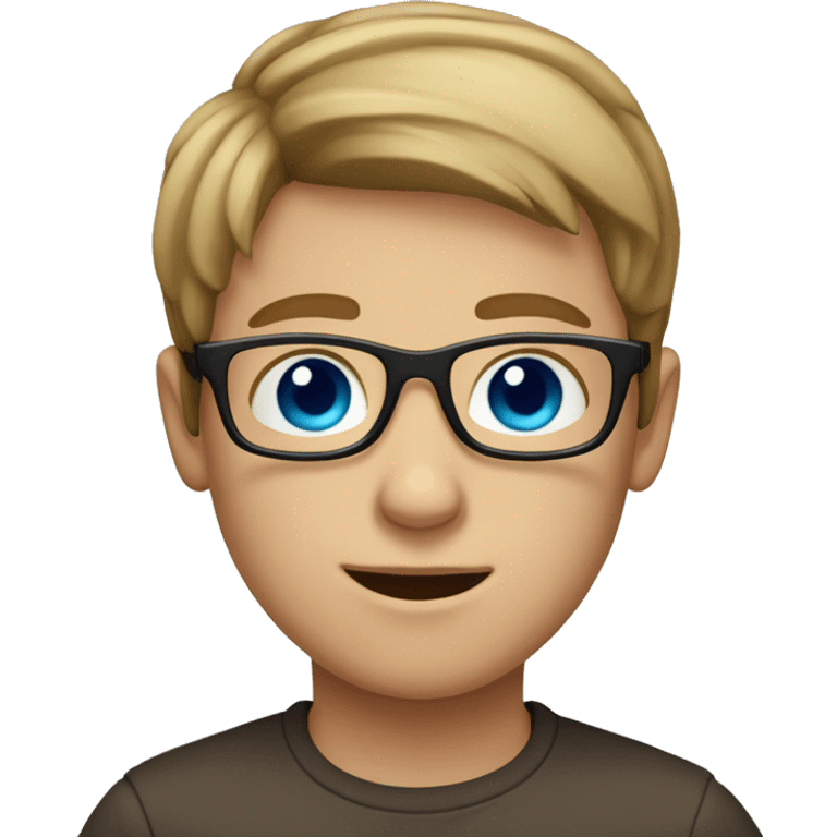 Boy with blue eyes and glasses and light brown hair  emoji