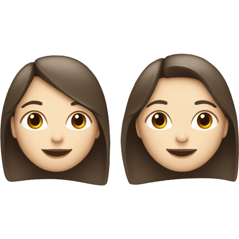 two brunette white girls smiling emoji