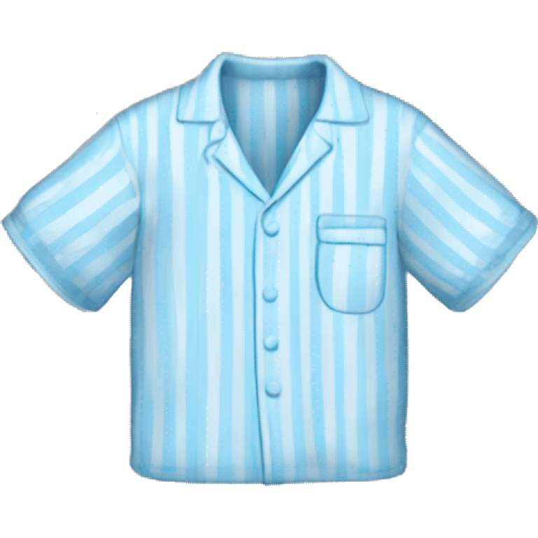 Light blue striped shirt sleeve pyjamas emoji