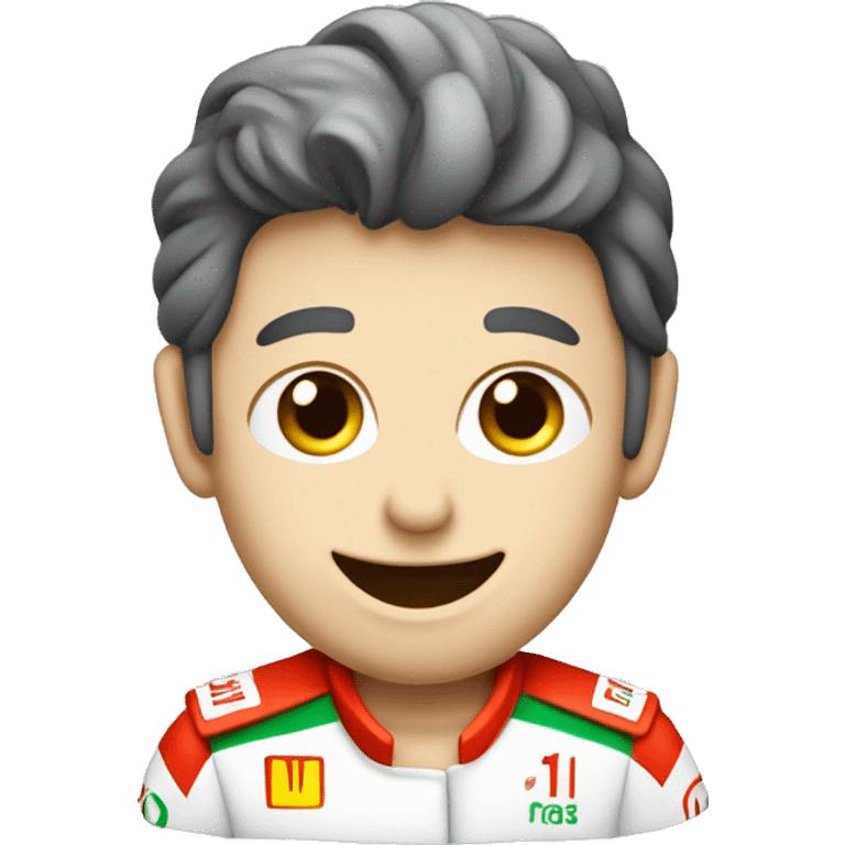 een formule 1 met een bamisch emoji