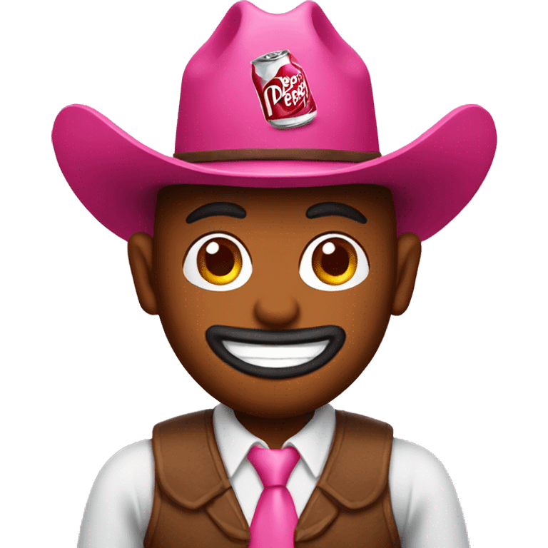 Dr.Pepper wearing a pink cowboy hat  emoji