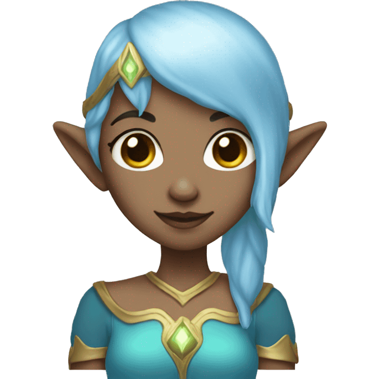 Blue female elf with light skin emoji