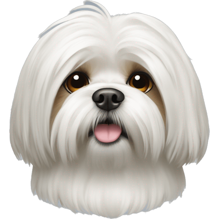 Lhasa apso dog white with eyelashes emoji