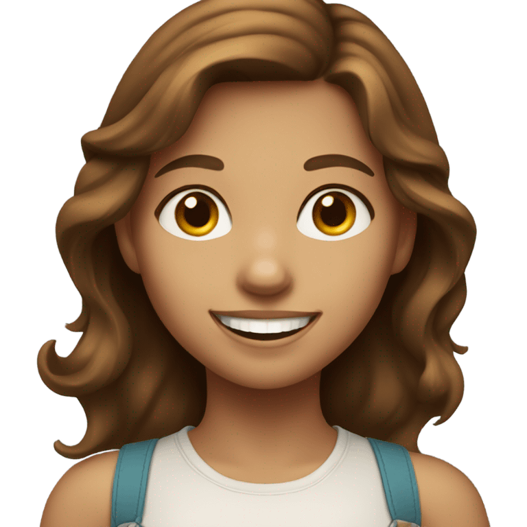 smiling girl with brown hair emoji