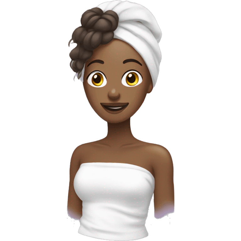 Women with hair towel skincare  emoji