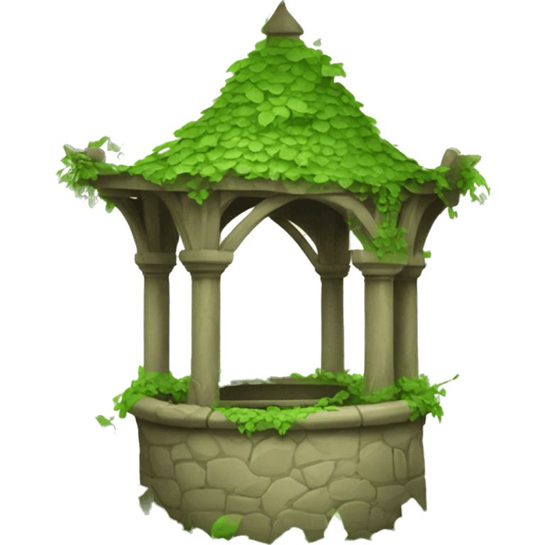 fairytale wishing well covered in vines emoji