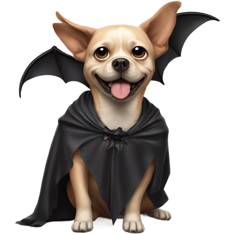 Dog dressed Iike a bat emoji