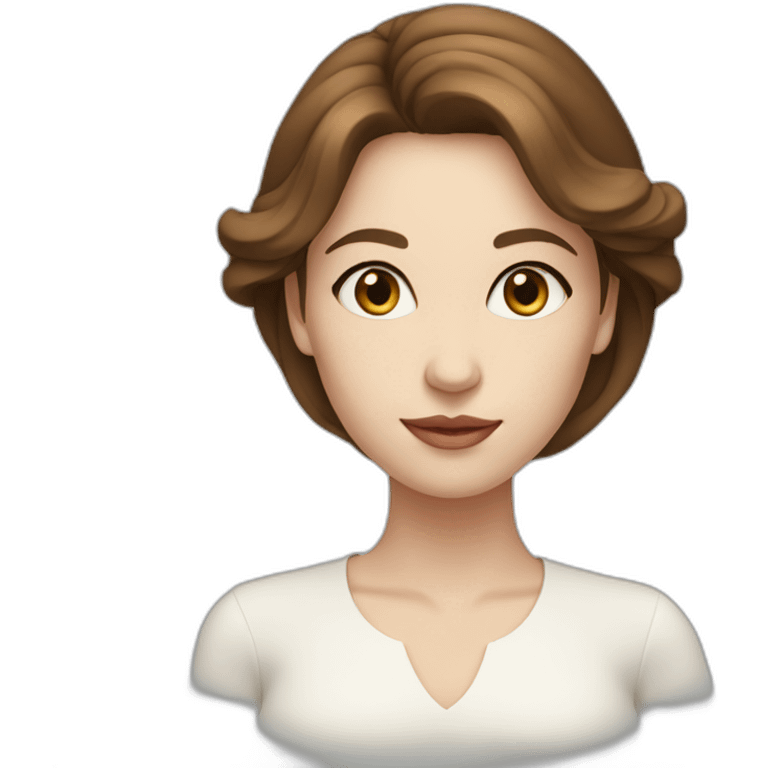 Blue eyes brown hair woman elegant white skin emoji