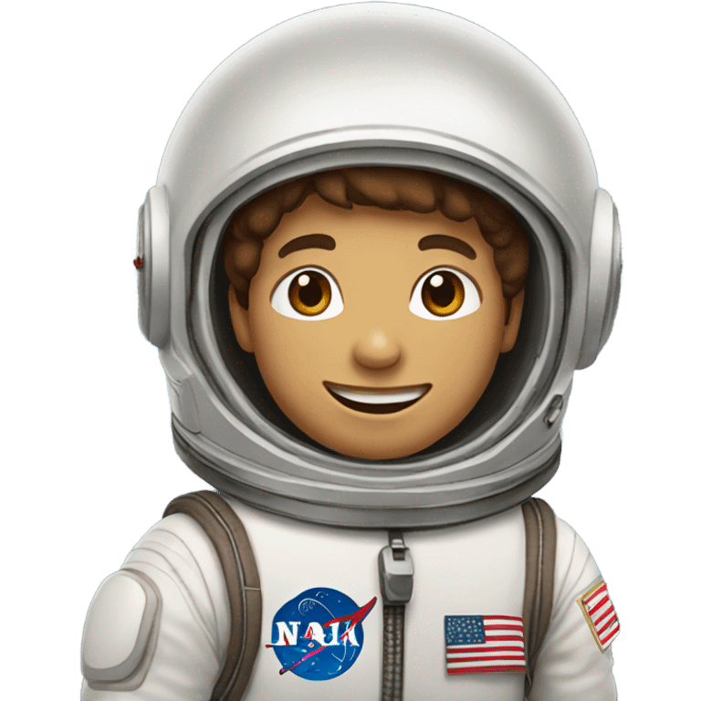 smiling boy with brown hair astronaut  emoji