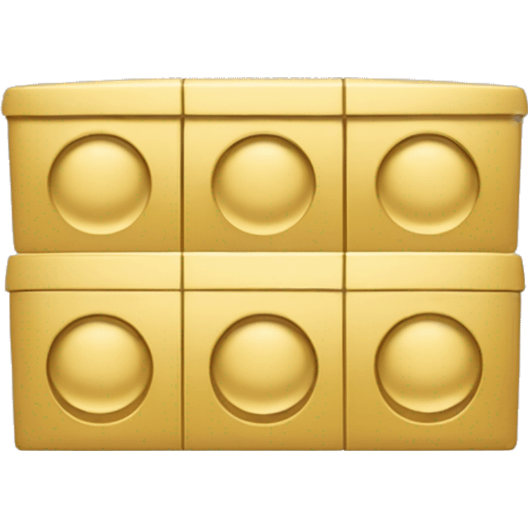 A yellow box with 4 circles that overlap, only on the top that is gold ( the circles) and on the side write also in gold “ Kendra Scott” in a font that is typography  emoji