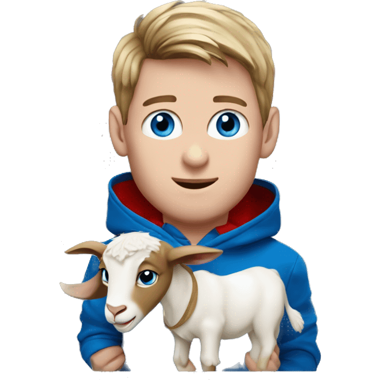 messi with a goat, blue eyes, puma hoodie  emoji