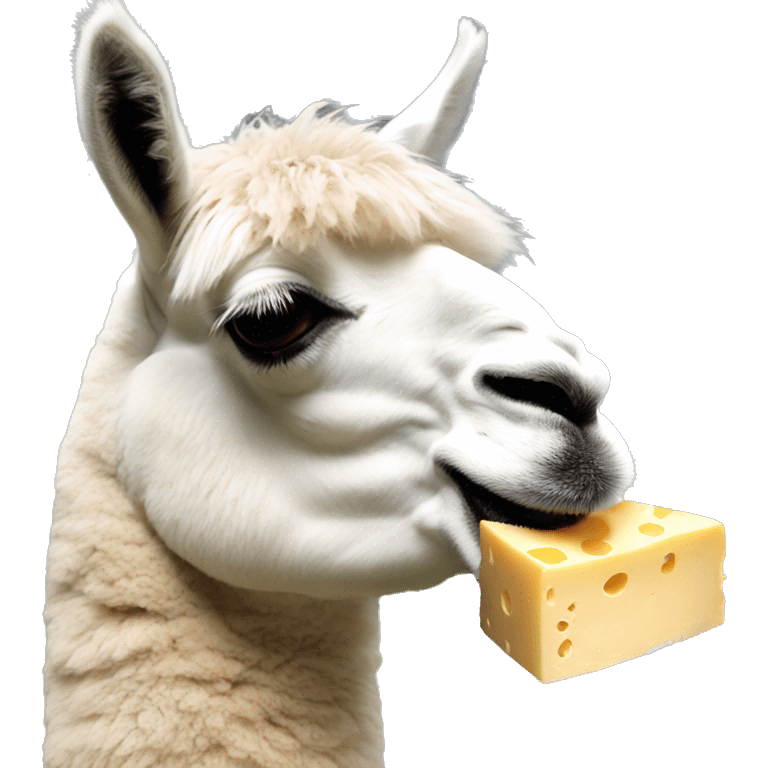 Llama eating cheese emoji