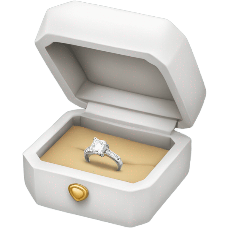 White Engagement ring box  emoji