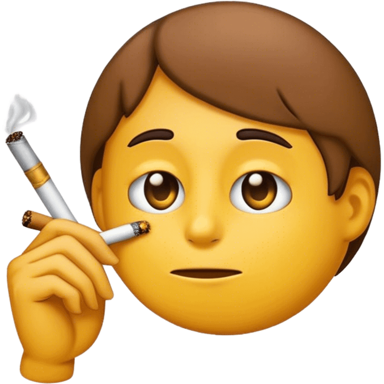 Yellow emoji smoking a blunt  emoji