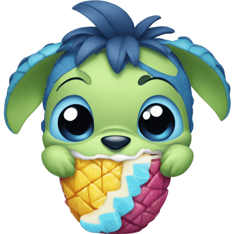 Stitch with pinacolada  emoji