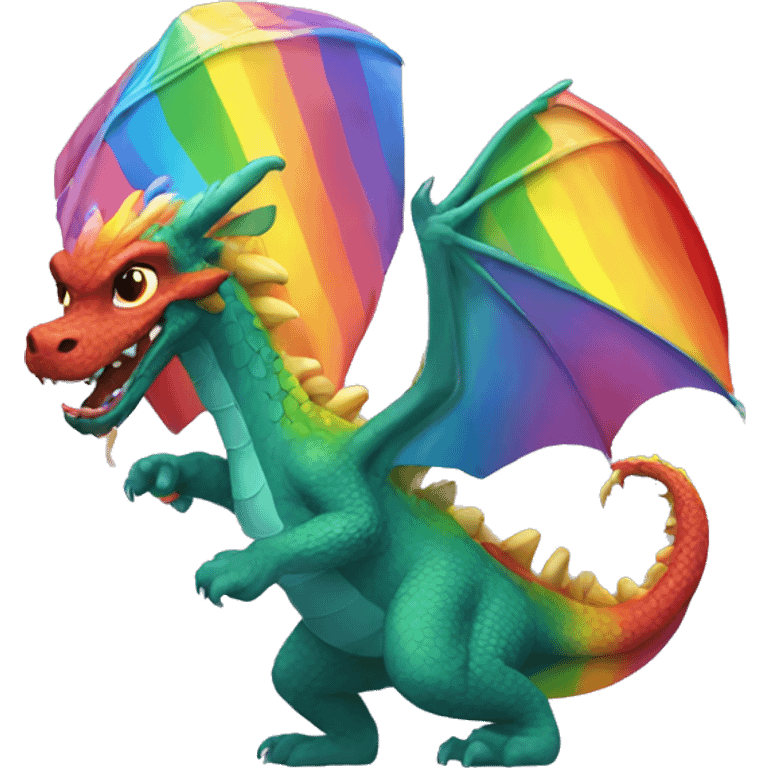 Dragon shooting rainbows emoji