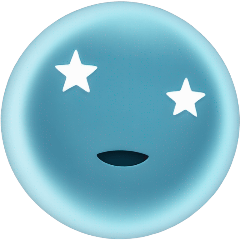 Light blue moon with stars no face emoji