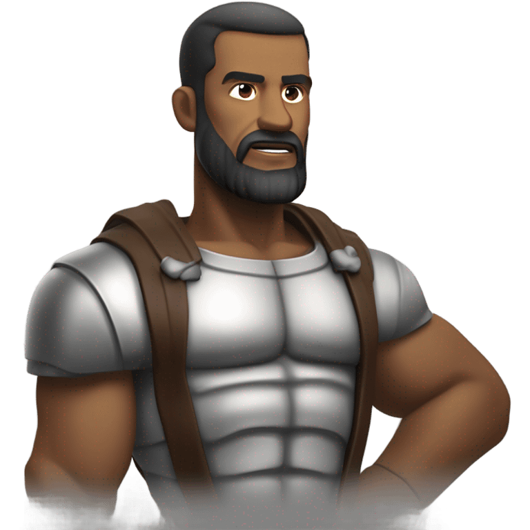 Calvinist preacher Festus Hommius with huge muscles emoji