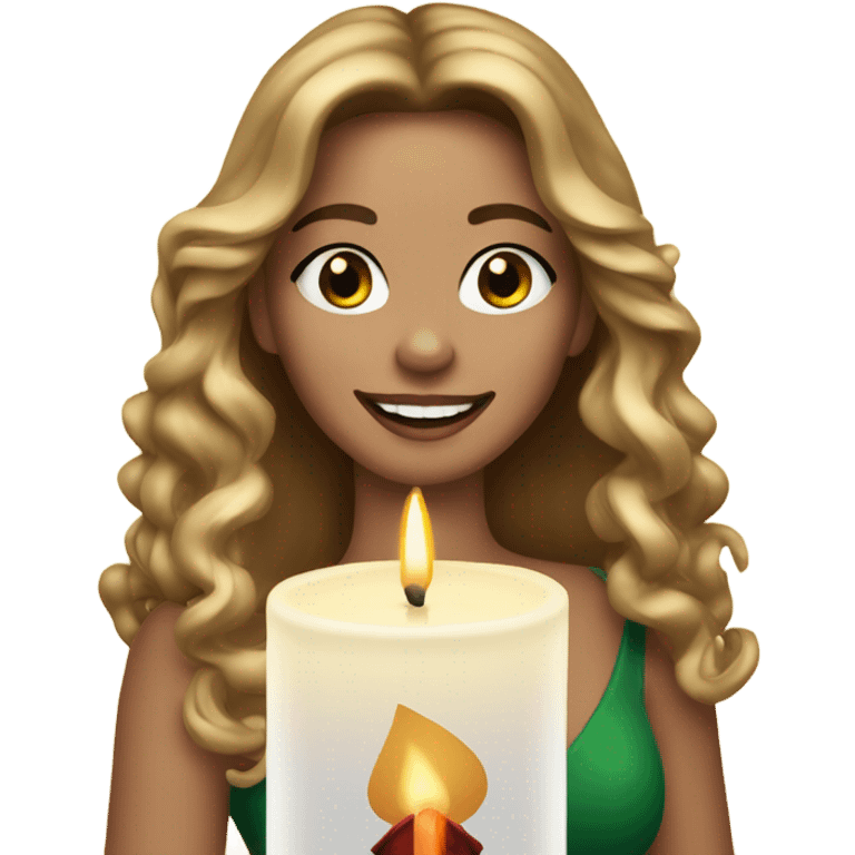 Mariah Carrey with a Christmas candle emoji