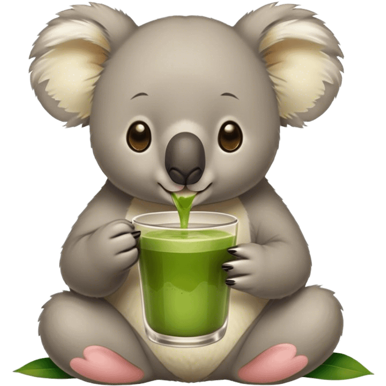 koala drinking matcha emoji