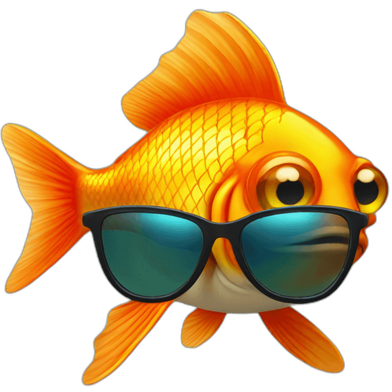 Goldfish with sunglasses emoji