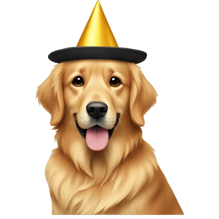 Golden retriever birthday hat emoji