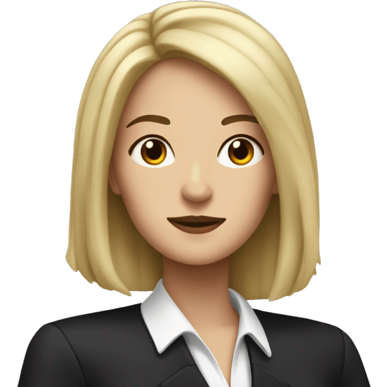 white woman with black long hair with lawyer clothes  emoji