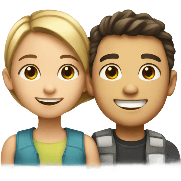 girl and boy smiling together emoji