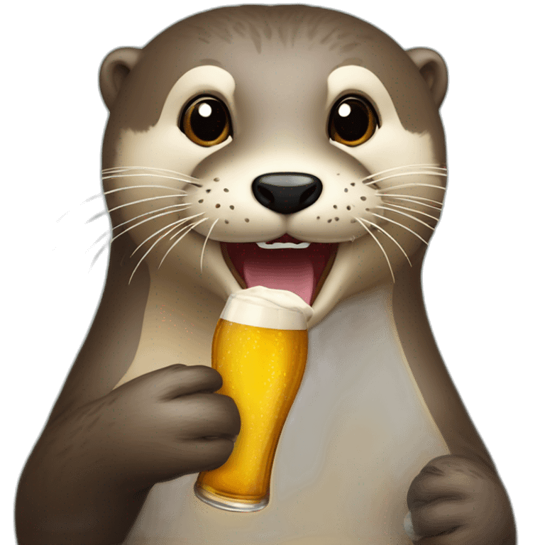 Loutre avec une bière emoji