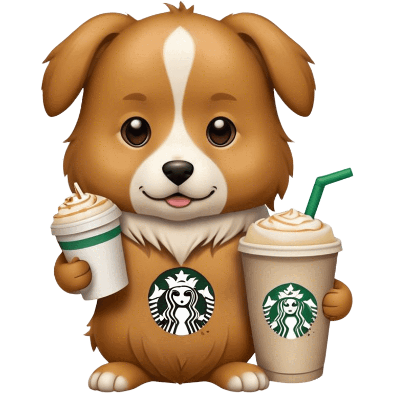 Dog with a Starbucks  emoji