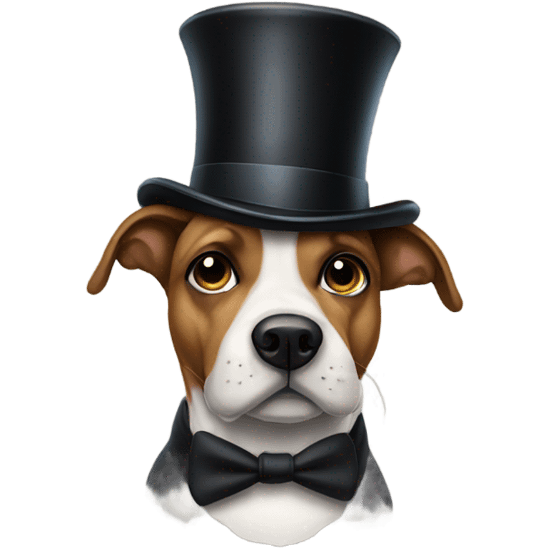 very classy dog with a top hat and monocle emoji